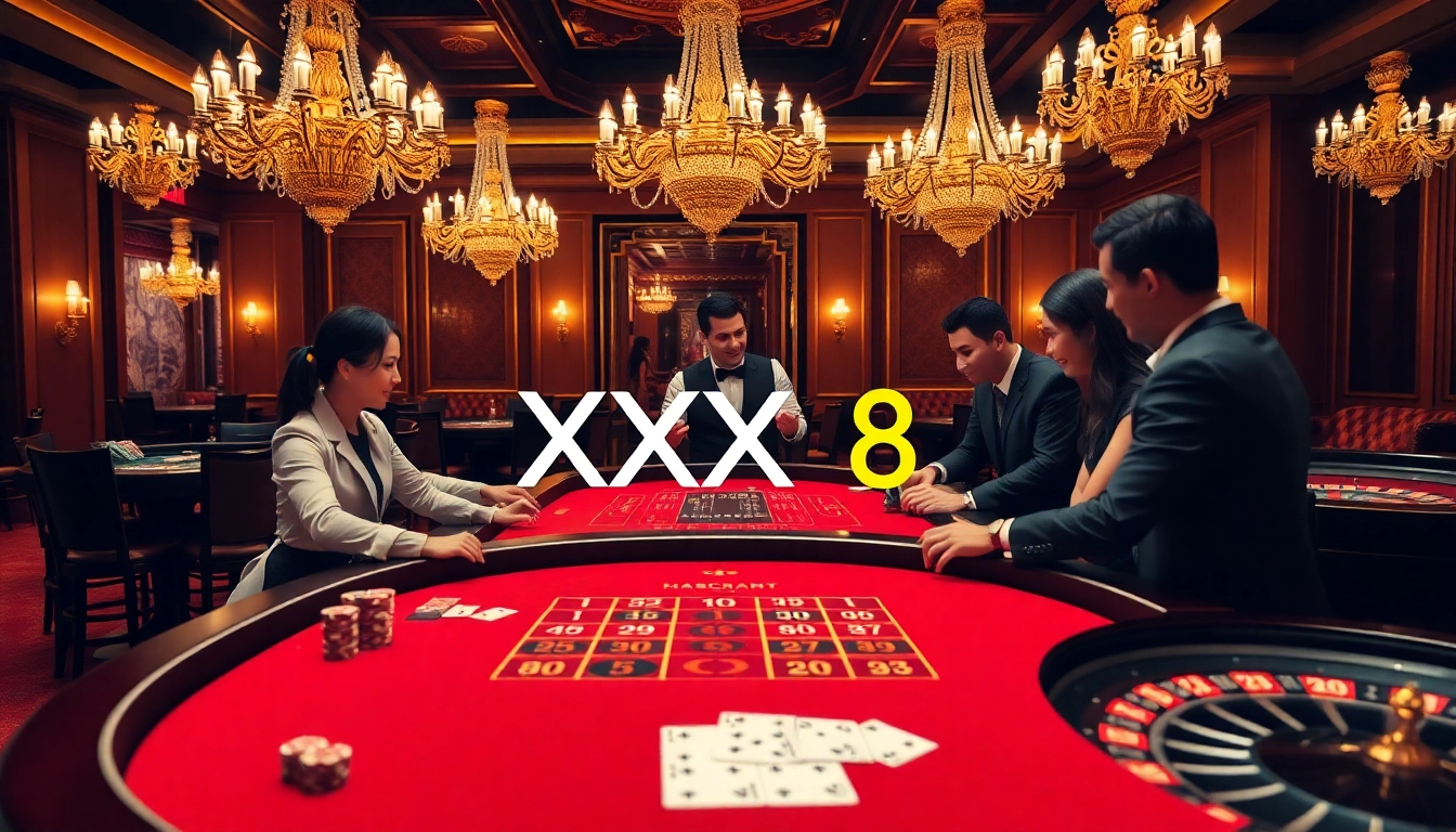 Players enjoying Baccarat at XX88 casino table, highlighting a luxurious gaming experience.