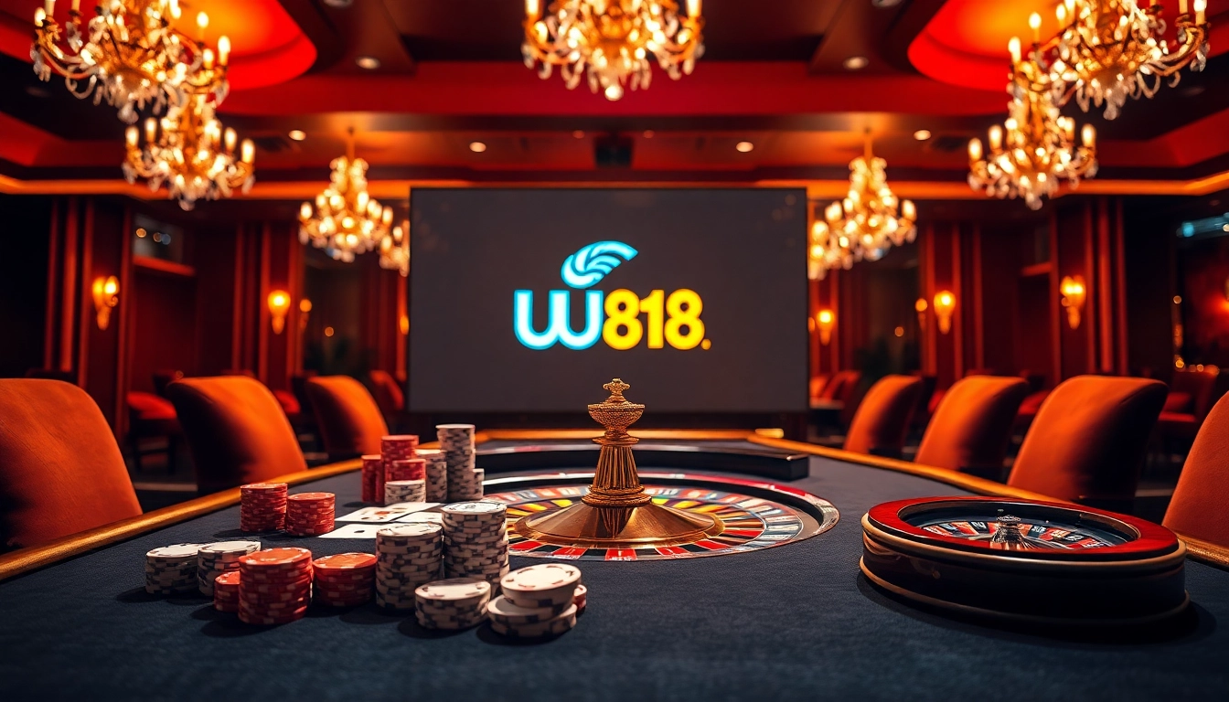 Gamblers enjoying high-stakes action at the UU88 poker table in a luxurious casino setting.