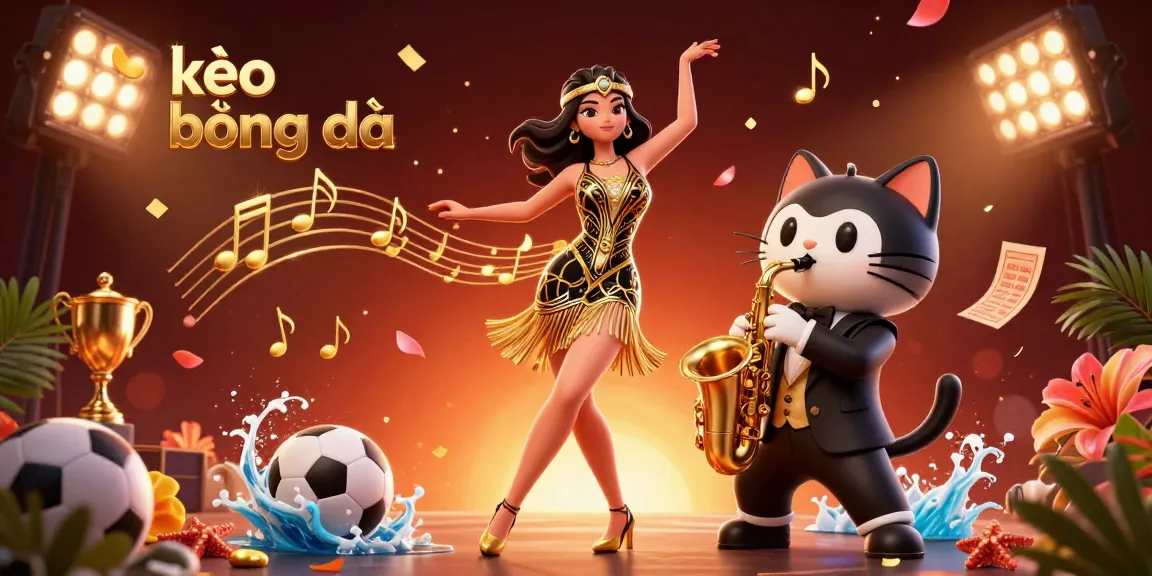 Engage in kèo bóng đá with a vibrant 3D illustration showcasing sports betting elements and celebratory themes.