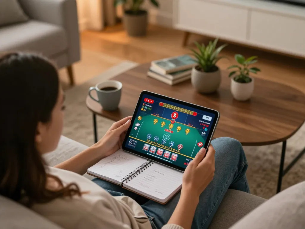 Player strategizing while engaging in SC88 online blackjack from a cozy home.