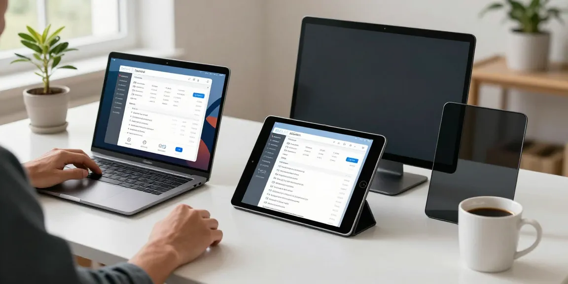 ROKOK88 platform displayed on multiple devices showcasing synchronization features in a modern workspace.