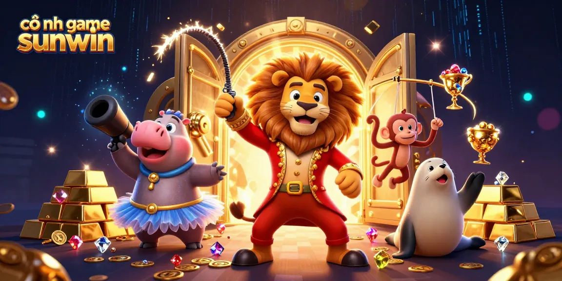 Experience thrilling gameplay at cổng game sunwin with vibrant casino characters and golden treasures.