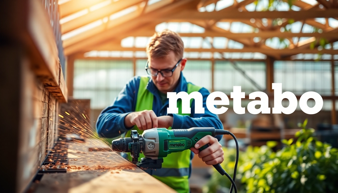 Professionista utilizza strumenti metabo di alta qualità per lavori di precisione.