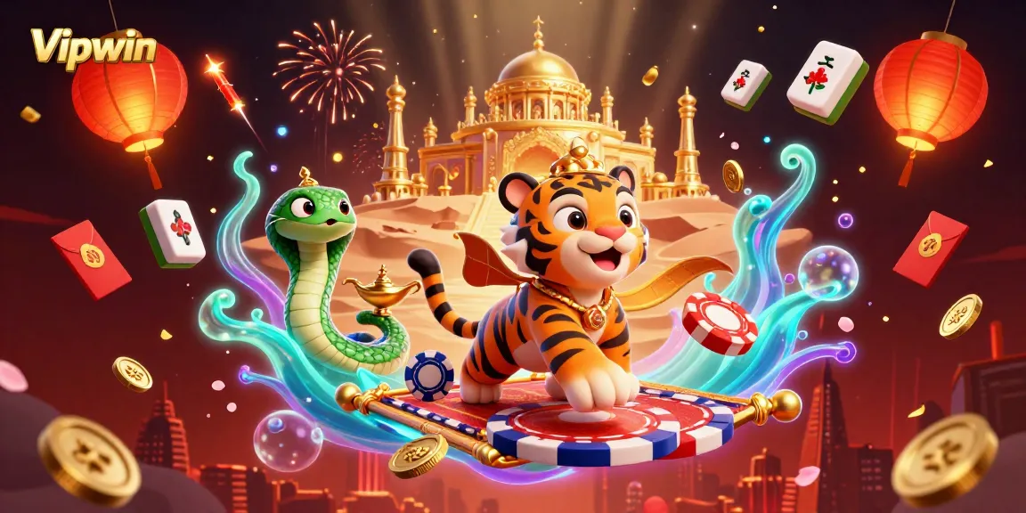 Engage with thrilling gameplay at Vipwin with a vibrant 3D casino scene filled with lavish elements.