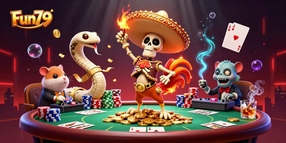 Experience exciting wins at Fun79 with a vibrant illustration of a casino celebration.