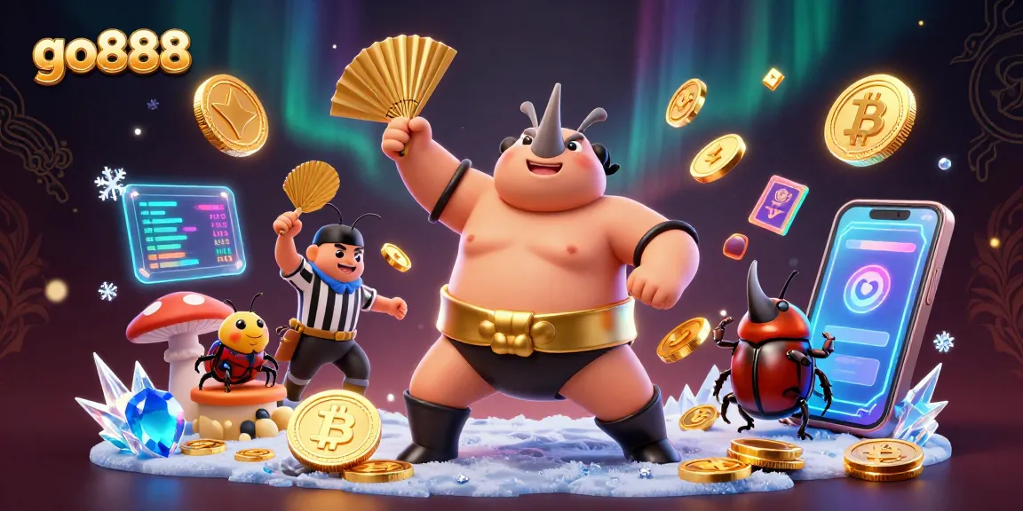 Experience thrilling gameplay with go888 as a sumo champion beetle stomps for coins.