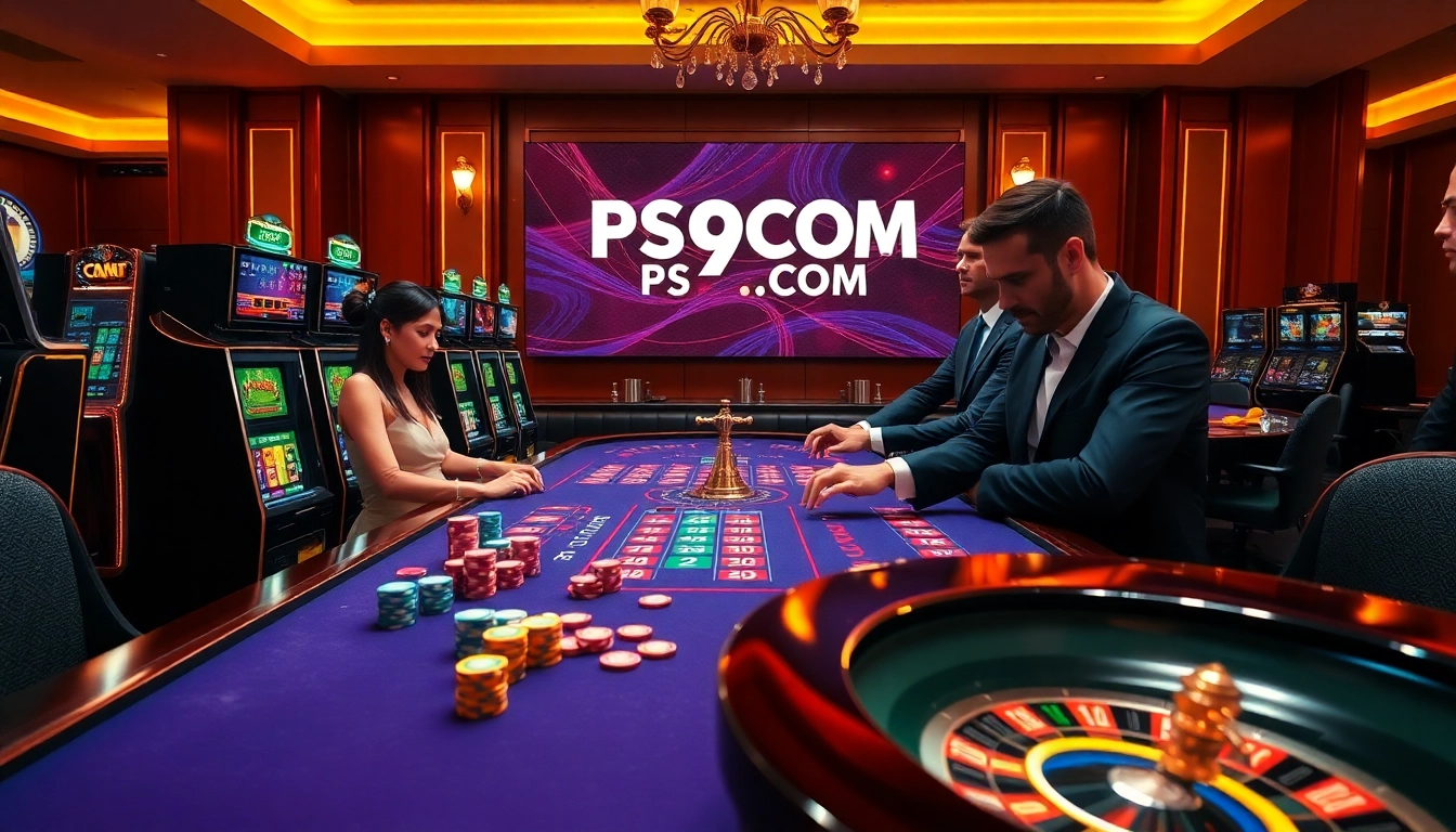 Experience thrilling gaming action at PS99COM with vibrant casino tables and players.