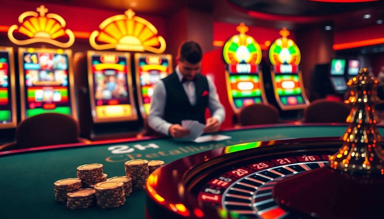 Engaging casino scene highlighting poker chips and a roulette wheel at https://888vi.io/.